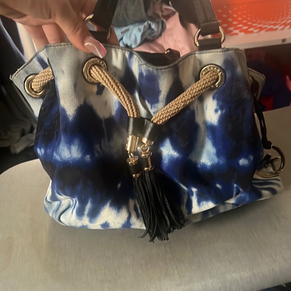 Beautiful tie dye blue Michael kors purse worn once
